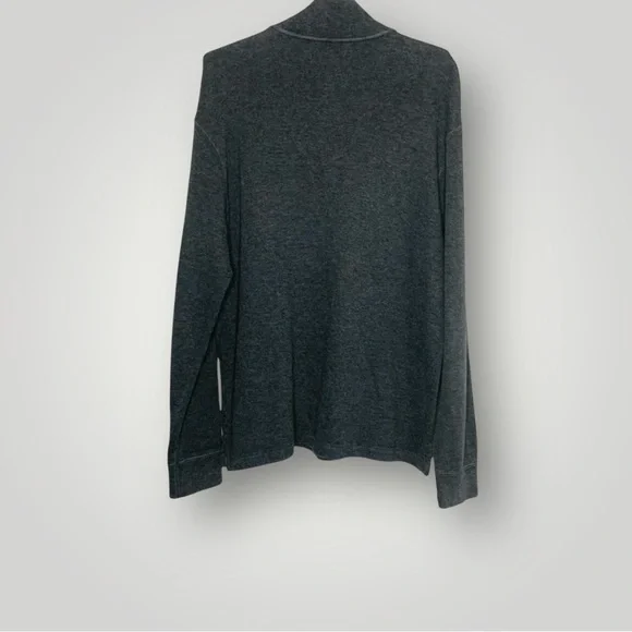 Polo Ralph LaurenSweater 1/4 Zip Long Sleeve Y2K Leather Pull VTG